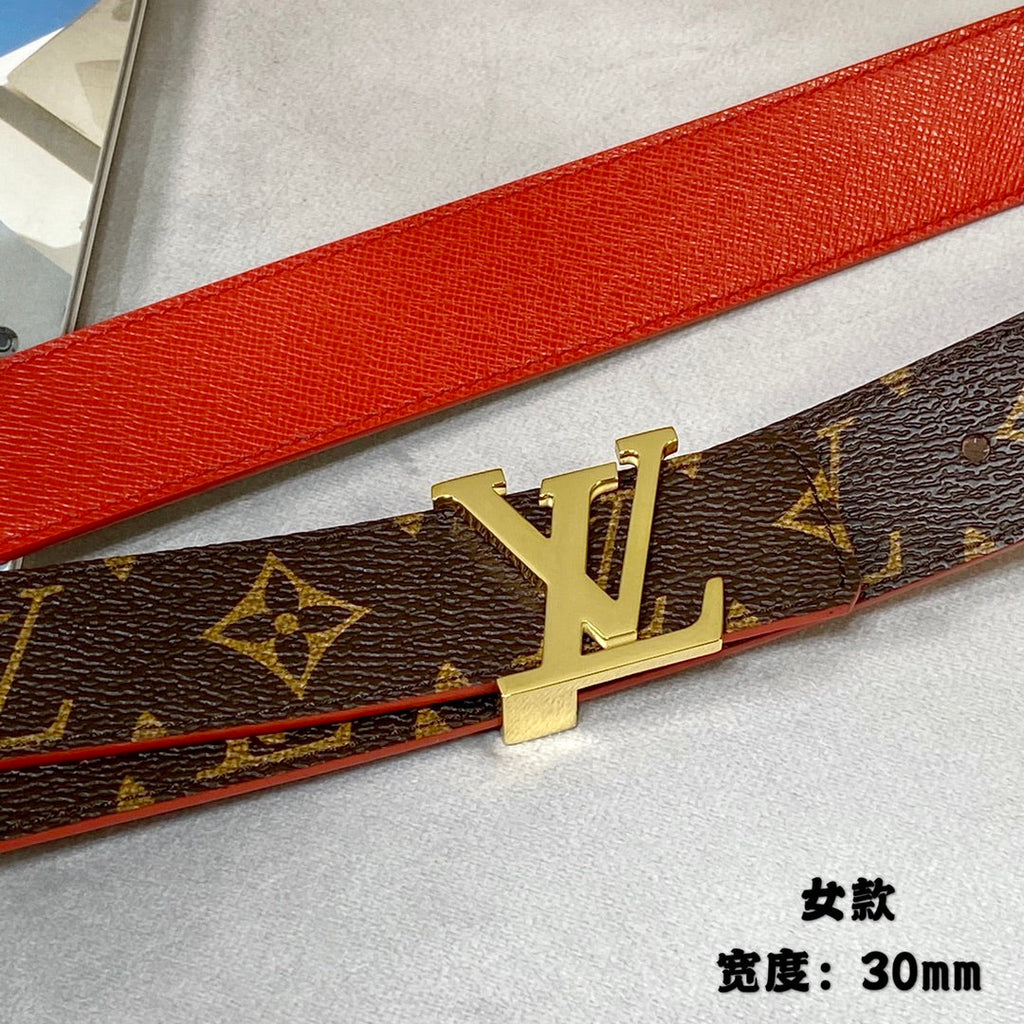 LOUIS VUITTON LV FLOWERGRAM 30MM REVERSIBLE BELT IN CHERRY RED CALFSKIN GOLD HARDWARE