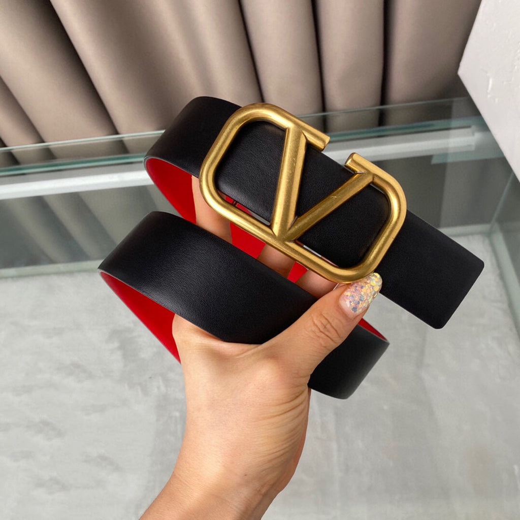 VALENTINO REVERSIBLE VLOGO SIGNATURE BELT IN GLOSSY RED BLACK CALFSKIN GHW 40 MM