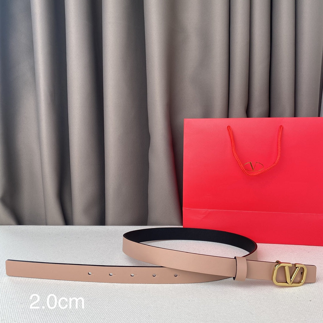 VALENTINO REVERSIBLE VLOGO SIGNATURE BELT IN GLOSSY BEIGE BLACK CALFSKIN GHW 20 MM