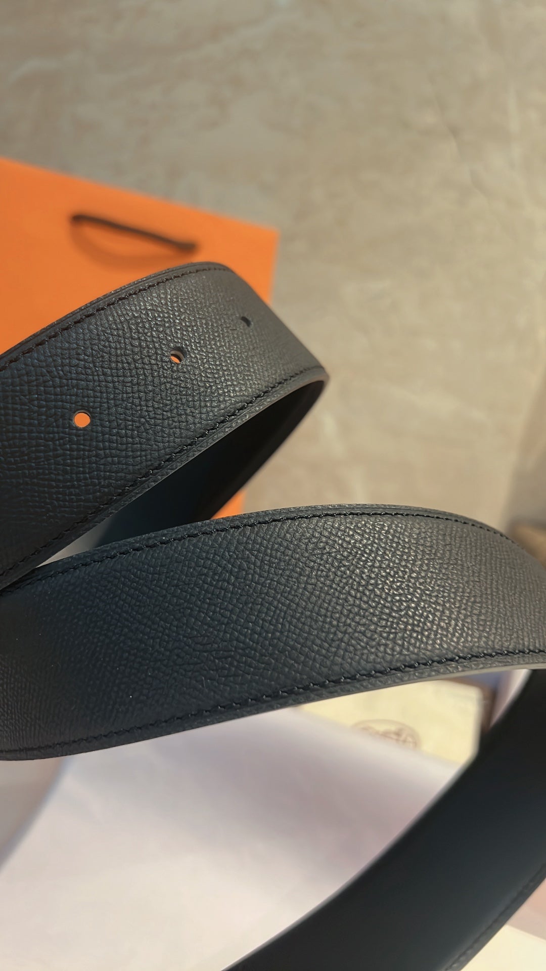 HERMES CONSTANCE BELT BUCKLE & REVERSIBLE BLACK LEATHER STRAP 42MM GOLD HARDWARE