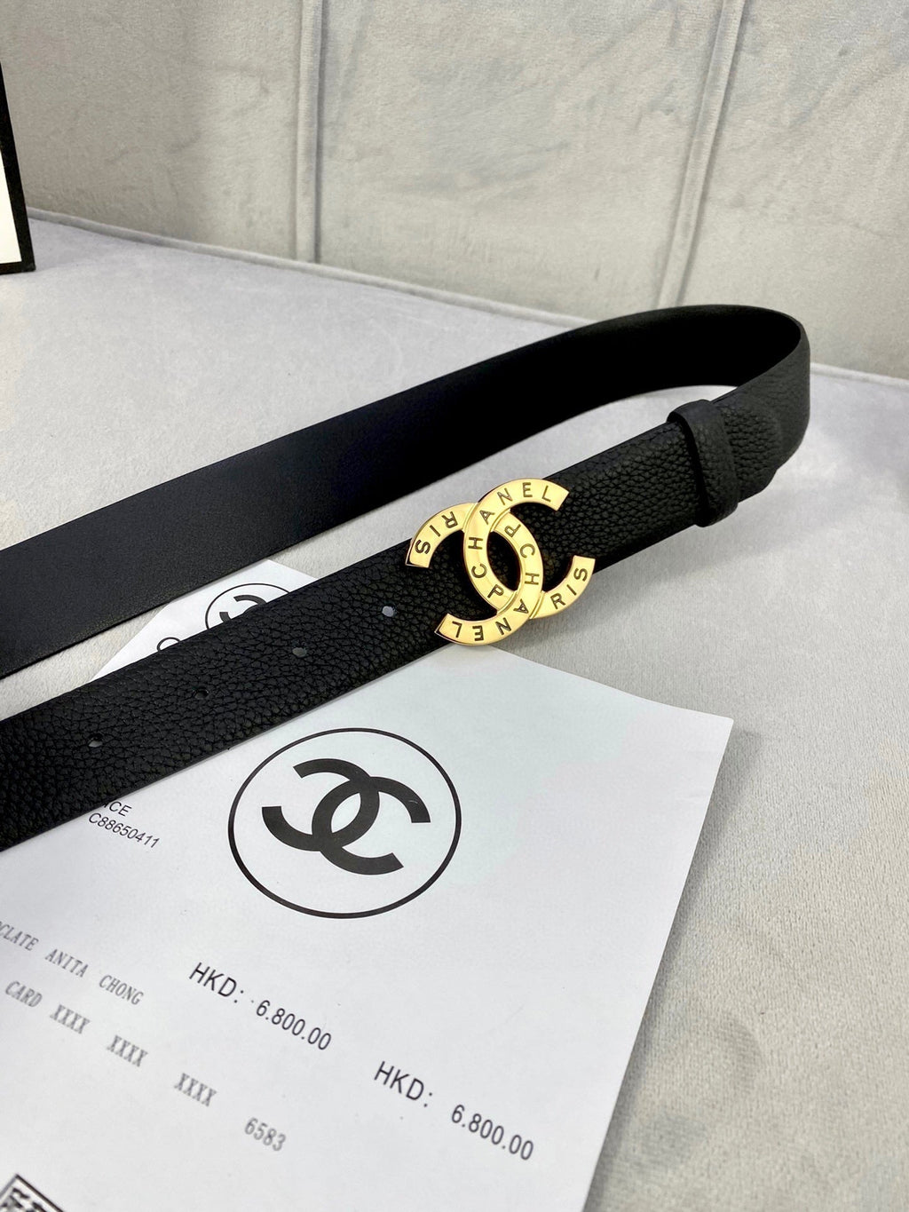 CHANEL 30MM BELT IN BLACK SMOOTH CALFSKIN WITH GOLD HARDWARE