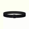 HERMES LUCK BELT BUCKLE & REVERSIBLE BLACK LEATHER STRAP 38MM BLACK HARDWARE
