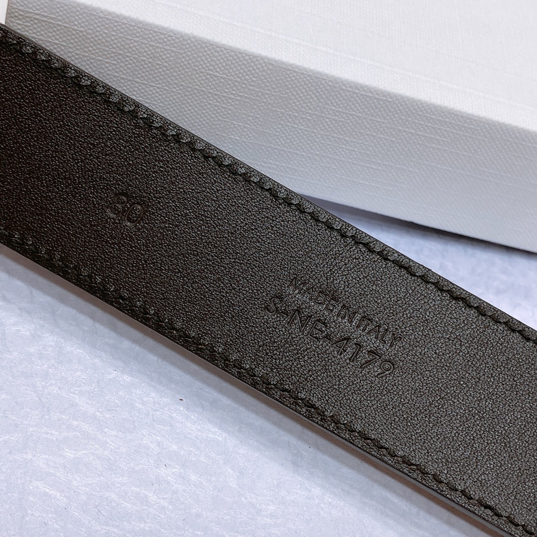 CELINE CL LARGE 35MM TWIN TRIOMPHE BELT IN CHOCOLATE BROWN SUEDE GOLD HARDWARE