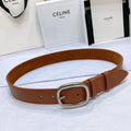 CELINE CL LARGE 35 MM BELT IN BRONZE BROWN CALFSKIN LIGHT GOLD HARDWARE