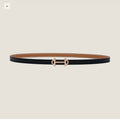 HERMES GAMMA BUCKLE & REVERSIBLE BRONZE BROWN AND BLACK LEATHER STRAP 13MM COPPER HARDWARE