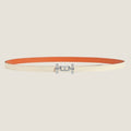 HERMES ANCRE BUCKLE & REVERSIBLE WHITE AND ORANGE LEATHER STRAP 13MM SILVER HARDWARE