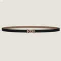 HERMES ANCRE BUCKLE & REVERSIBLE BLACK AND KHAKI BROWN LEATHER STRAP 13MM COPPER HARDWARE
