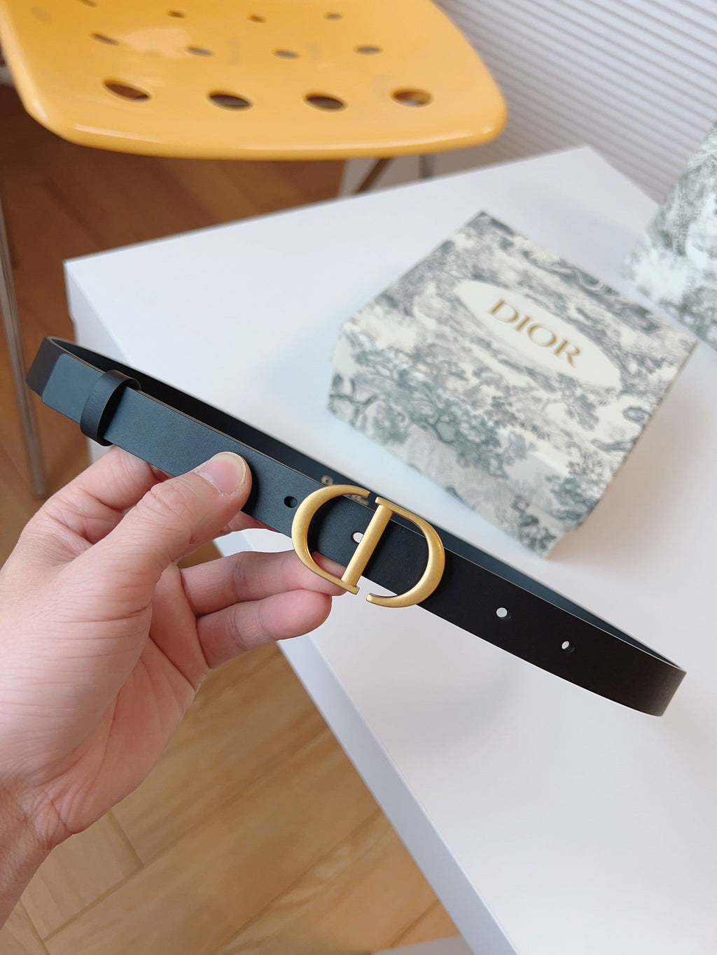 DIOR 25S BELT 20 MM IN BLACK CALFSKIN 613184