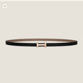 HERMES FOCUS BUCKLE & REVERSIBLE BLACK AND CAMEL BROWN LEATHER STRAP 13MM COPPER HARDWARE