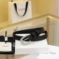 CELINE CL MEDIUM 25 MM MARCO BELT WITH STRASS IN BLACK CALFSKIN SILVER HARDWARE
