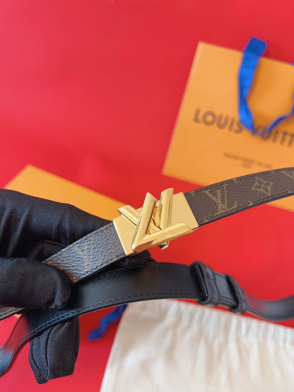 LOUIS VUITTON LV GO-14 20MM BELT IN BROWN MONOGRAM CALFSKIN GOLD HARDWARE