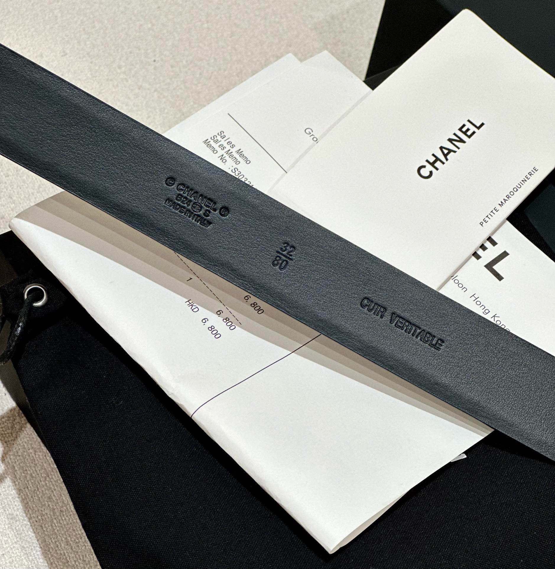 CHANEL DOUBLE C BELT 30MM IN BLACK CALFSKIN WITH GOLD HARDWARE AND CARO STITCHING