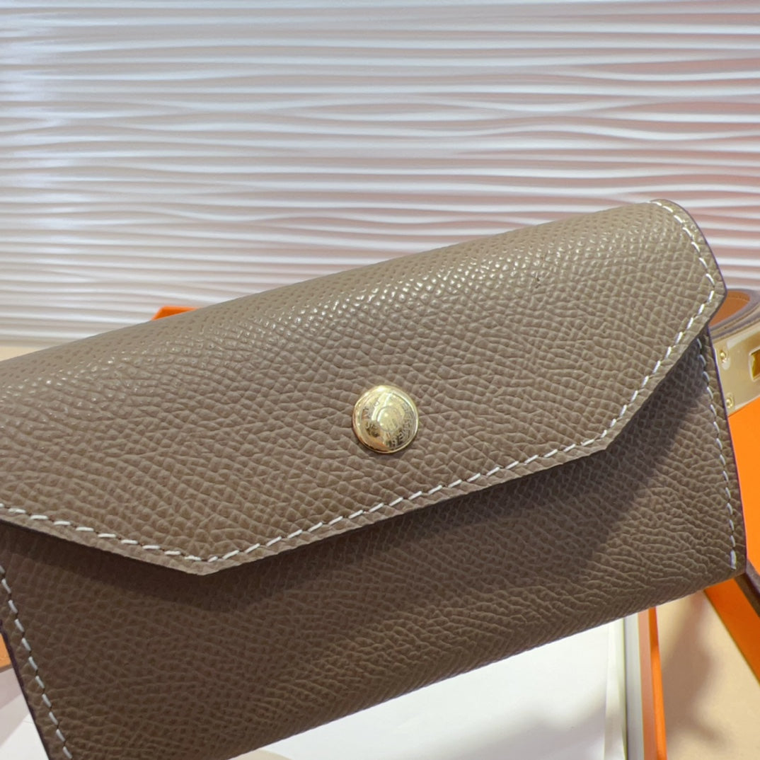 HERMES KELLY POCKET 18MM BELT CHOCOLATE BROWN LEATHER GOLD HARDWARE