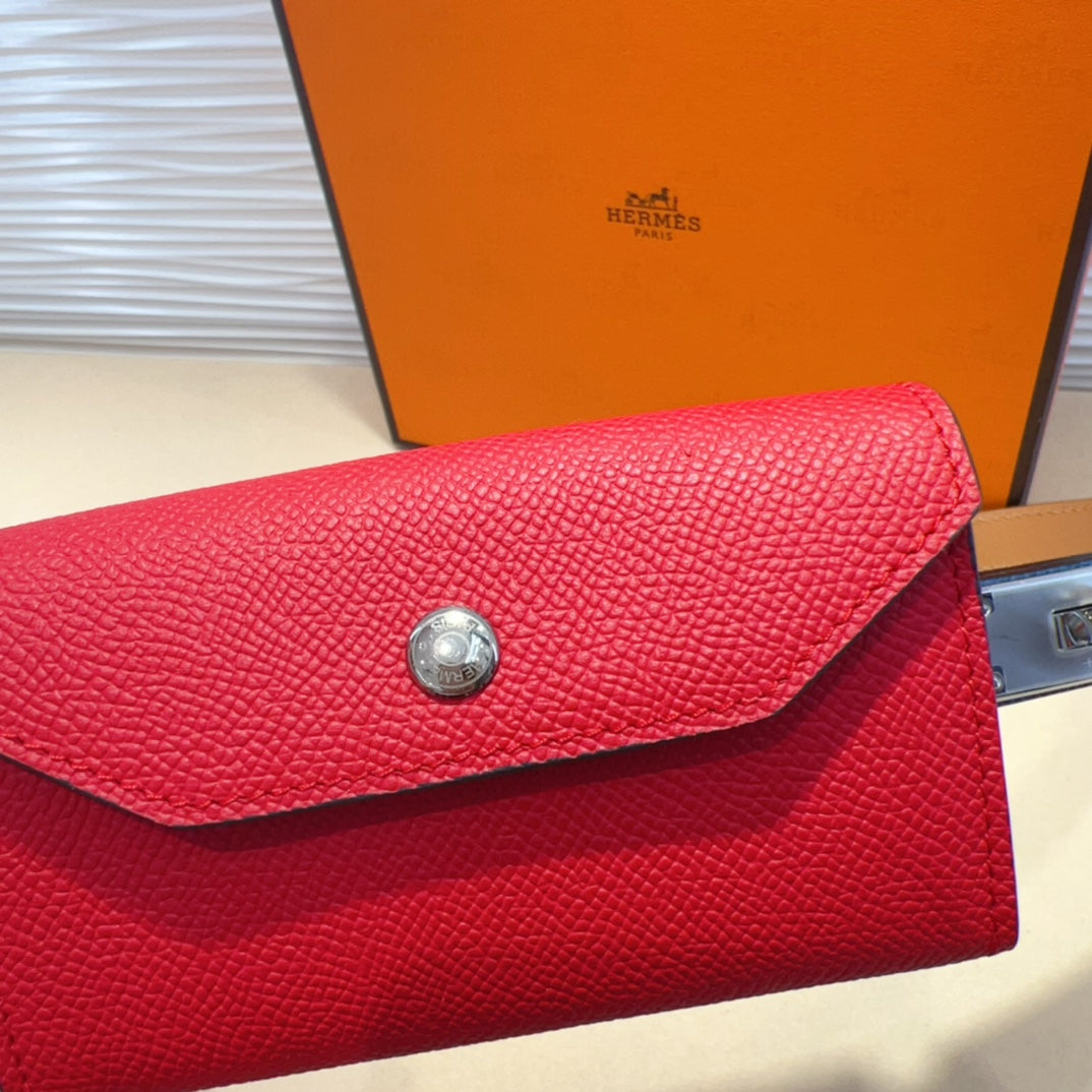 HERMES KELLY CHERRY RED POCKET 18MM BELT NAVY BLUE LEATHER GOLD HARDWARE