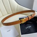 CELINE MEDIUM TRIOMPHE BELT 25MM BRONZE BROWN LEATHER GOLD HARDWARE