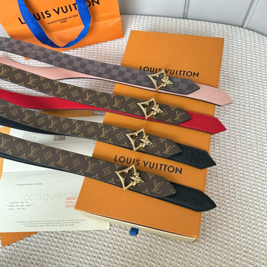 LOUIS VUITTON LV FLOWERGRAM 30MM REVERSIBLE BELT IN BLACK CALFSKIN GOLD HARDWARE