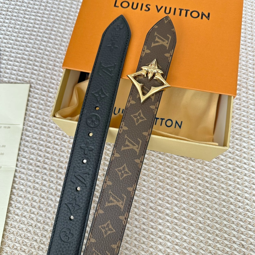 LOUIS VUITTON LV FLOWERGRAM 30MM REVERSIBLE BELT IN BLACK EMBOSSED CALFSKIN GOLD HARDWARE