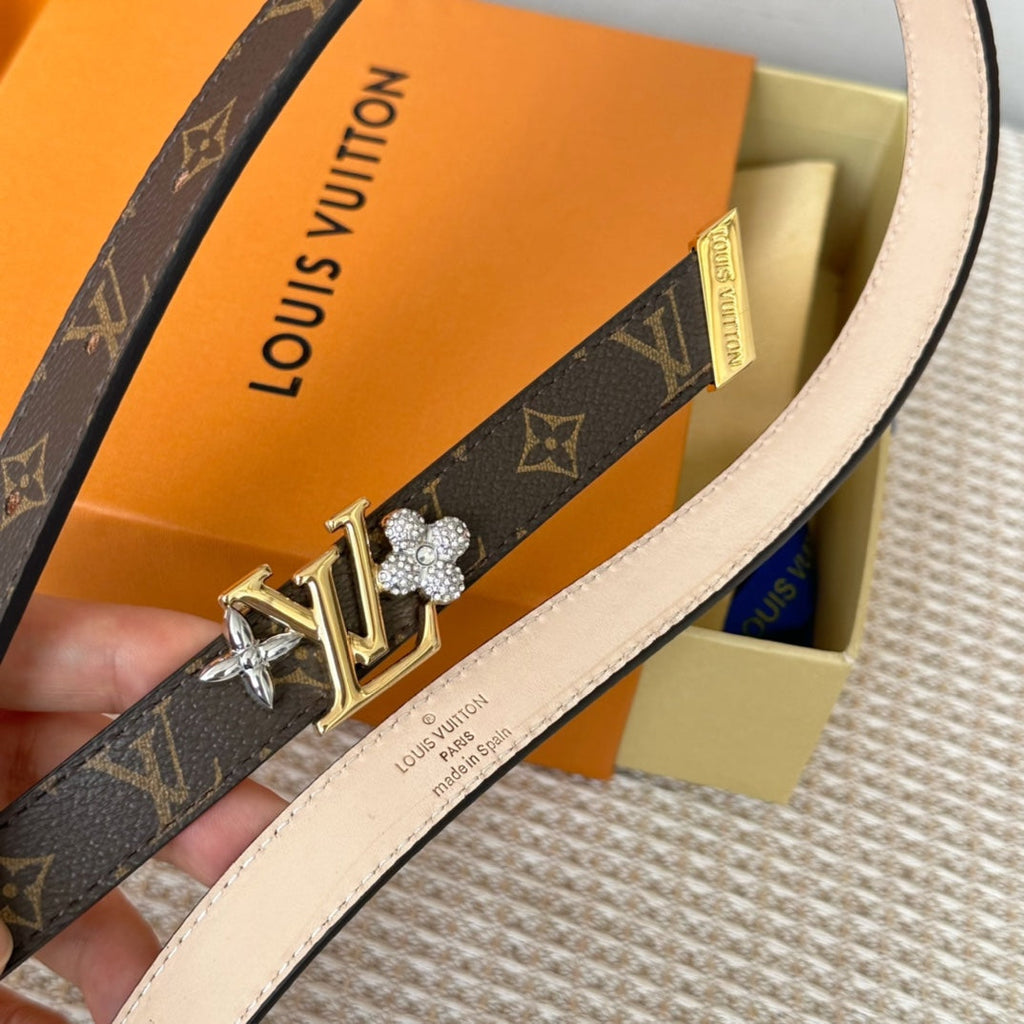 LOUIS VUITTON LV GRAM 20 MM REVERSIBLE BELT MONOGRAM BROWN CALFSKIN GOLD HARDWARE