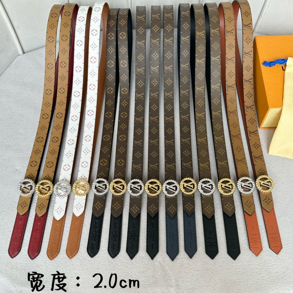 LOUIS VUITTON LV S-LOCK BELT 20 MM IN BRONZE BROWN CALFSKIN AND CIRCLE GOLD HARDWARE