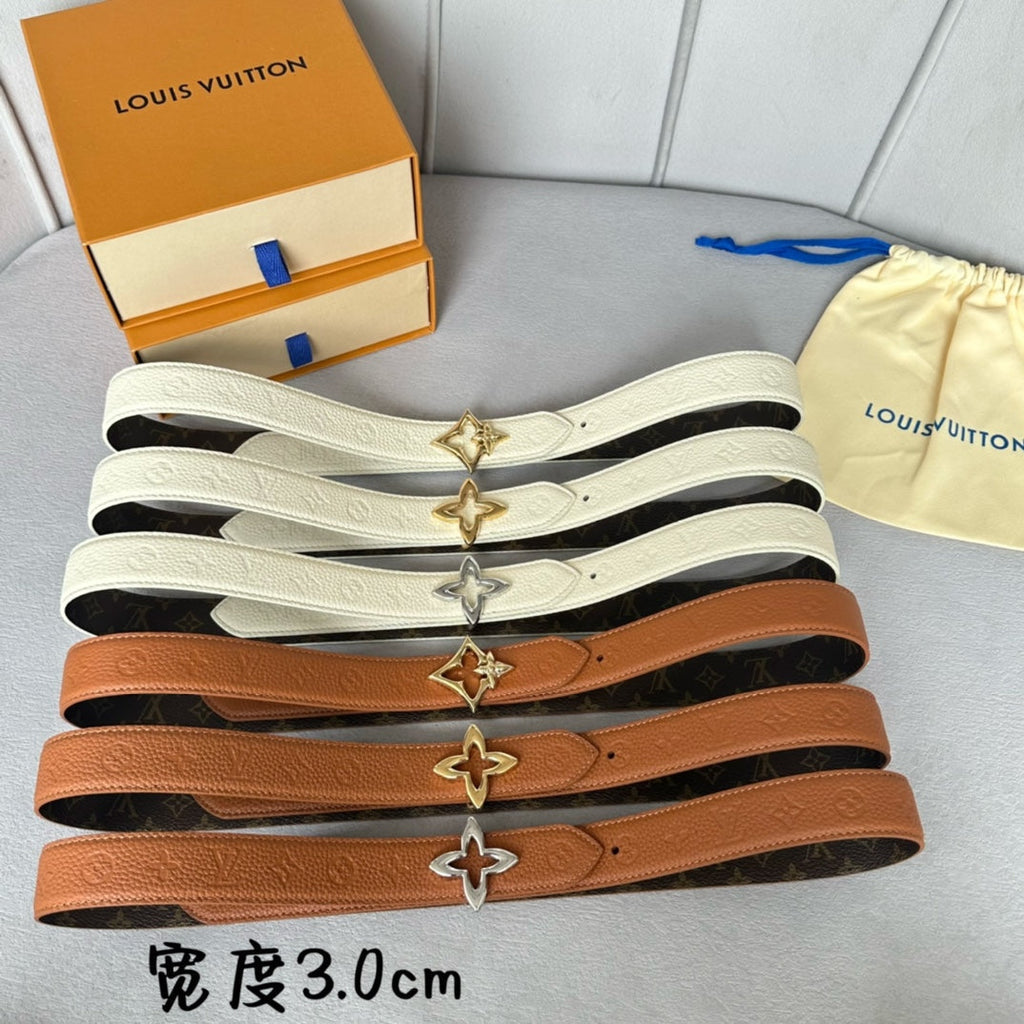 LOUIS VUITTON LV  MINI FLOWERGRAM 30MM REVERSIBLE BELT IN BRONZE BROWN EMBOSSED CALFSKIN SILVER HARDWARE