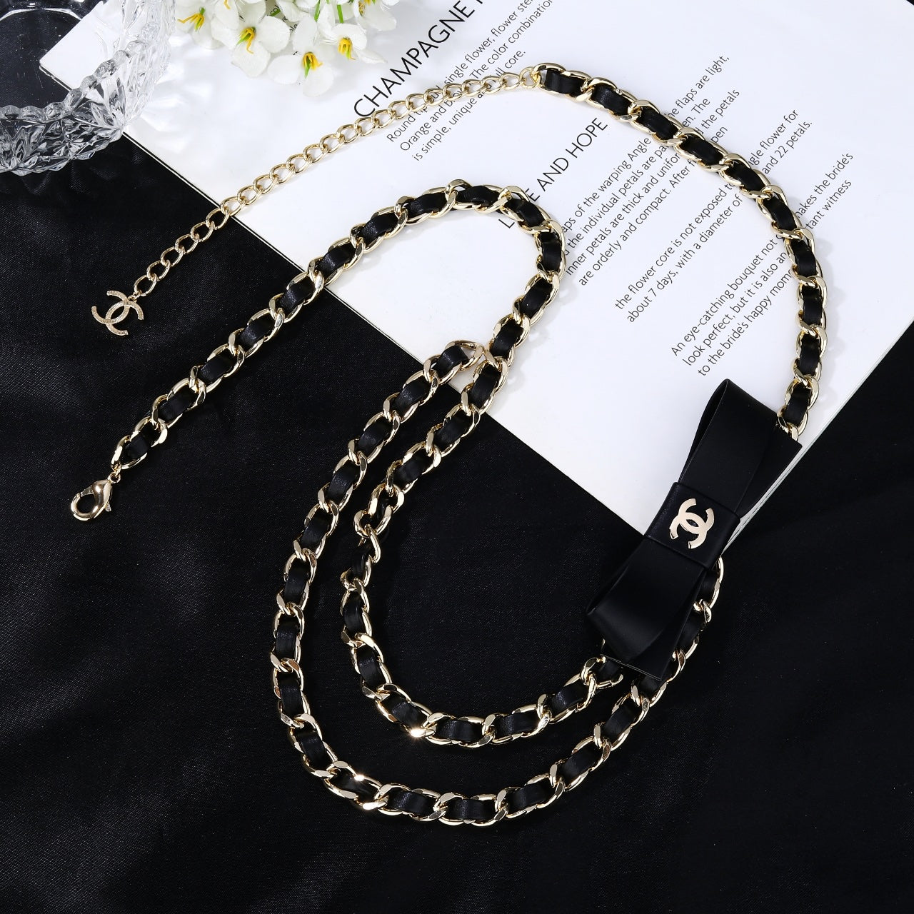 CHANEL 25S CHAIN BELT IN BLACK CALFSKIN 610547