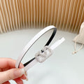 VALENTINO VL Belt 8mm Buckle Silver Diamond Leather White Black