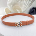 CHANEL 30MM BELT IN TIGER ORANGE SHINNY CALFSKIN WHITE LOGO