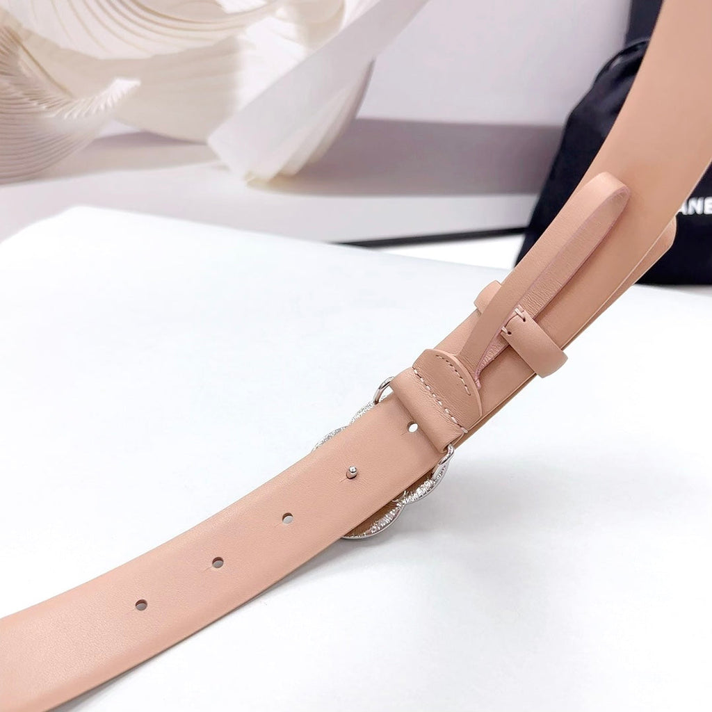 CHANEL 30MM BELT IN DESERT SAND CALFSKIN METAL HARDWARE