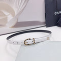 CHANEL BELT 20 MM IN WHITE MIX BLACK CALFSKIN GOLD HARDWARE