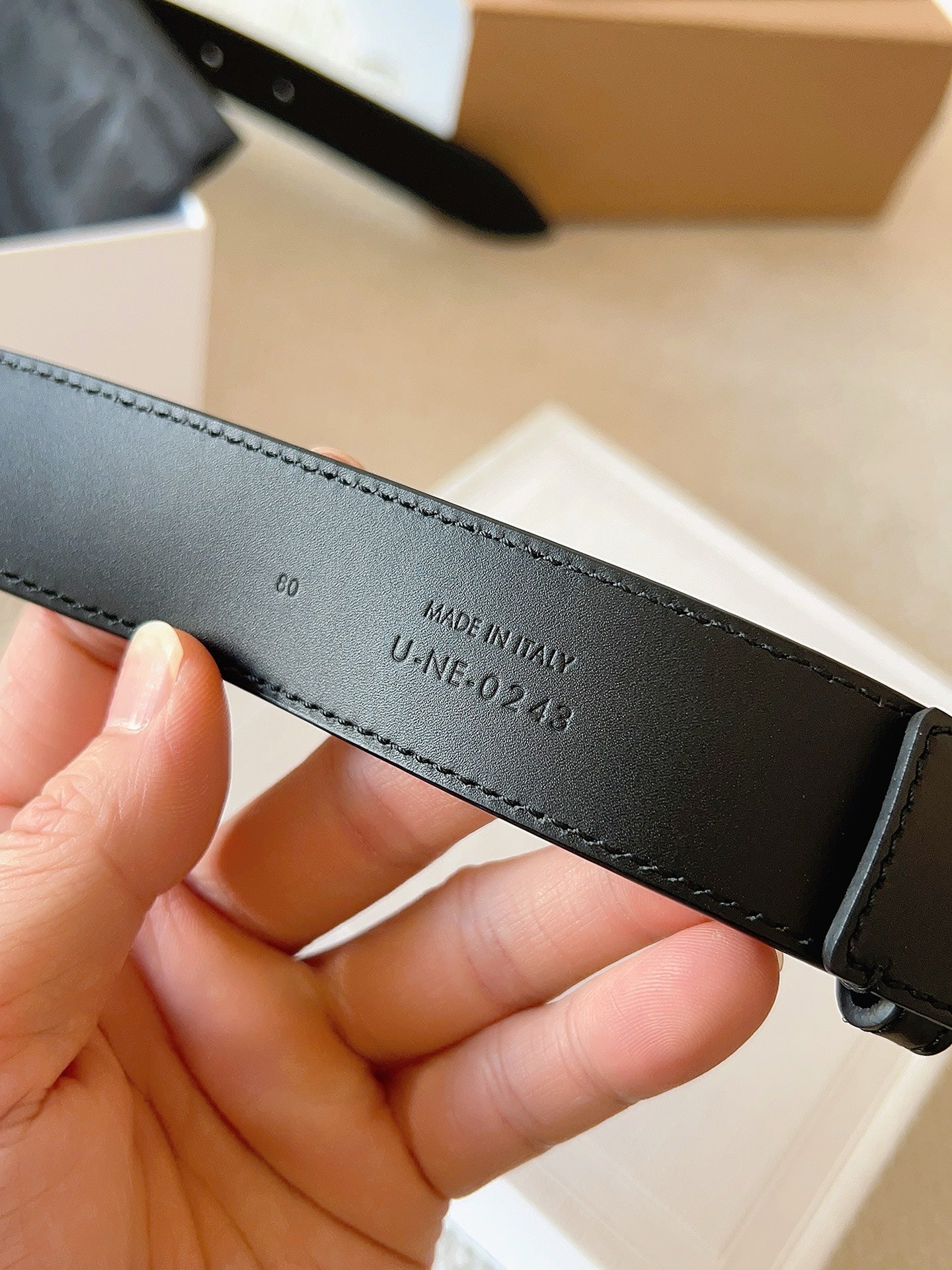 CELINE 25S SMALL 30MM WESTERN BELT IN BLACK CALFSKIN 566637