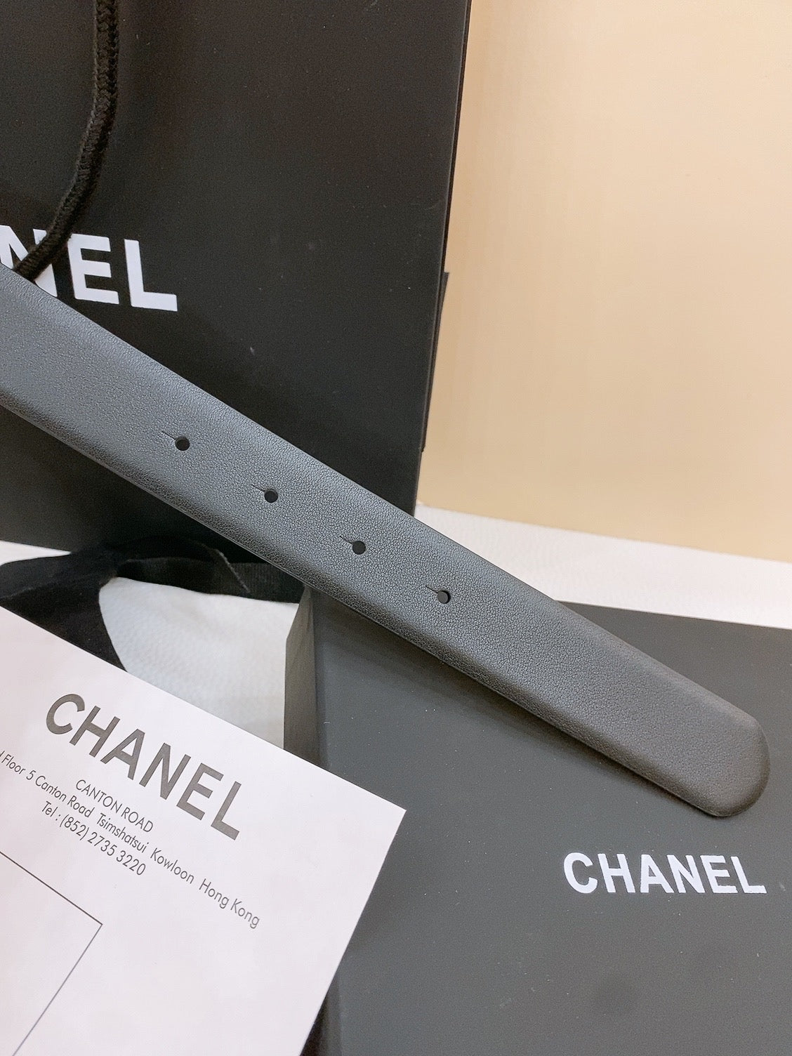 CHANEL DOUBLE C BELT 30MM IN BLACK CALFSKIN SILVER BUCKLE EMBOSSED WHITE LOGO