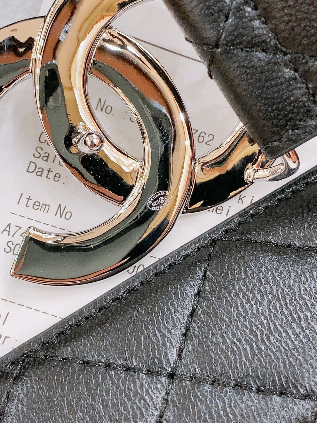 CHANEL DOUBLE C BELT 40MM IN BLACK QUILTED LAMBSKIN SILVER RESIN BUCKLE