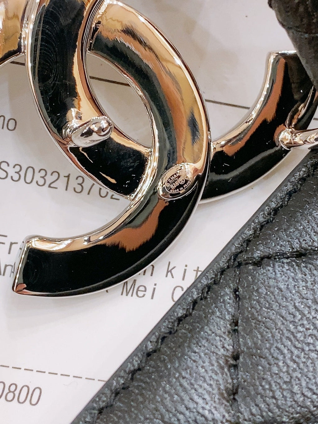 CHANEL DOUBLE C BELT 30MM IN BLACK QUILTED LAMBSKIN WITH SILVER RESIN BUCKLE EMBOSSED LOGO