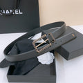 CHANEL BELT 30MM IN BLACK CALFSKIN WITH INTERWOVEN GOLD CHAIN BUCKLE